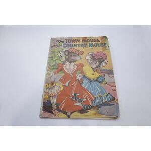The Town Mouse and the Country Mouse, 1942, Saalfield Pub, Vintage, Picture FLAW